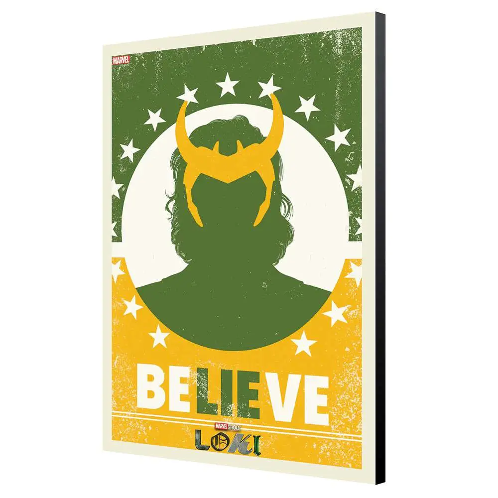 Loki Believe Wood Panel - Figurine